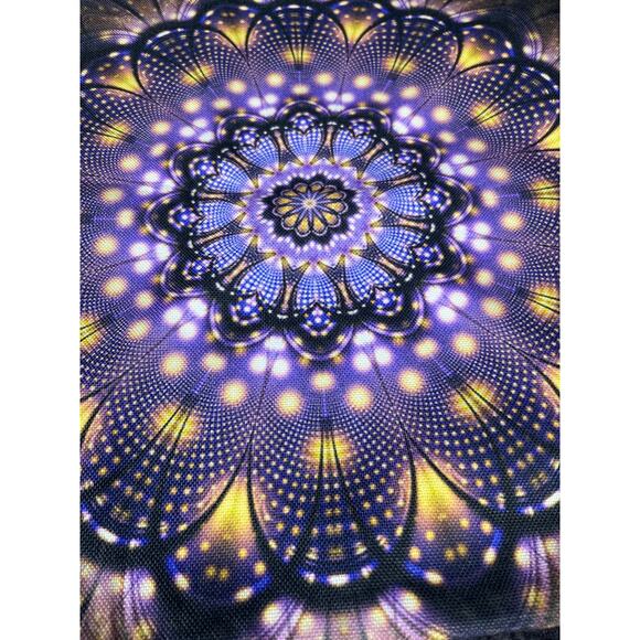 Purple Canvas Mandala Flower Sacred Geometry Vintage Throw Pillow Cover - Picture 2 of 5